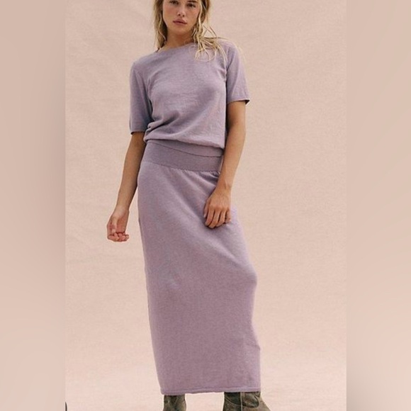 NEW Free People Lavender Isabella Skirt Top Set Cotton Linen Sz XS - Picture 4 of 4